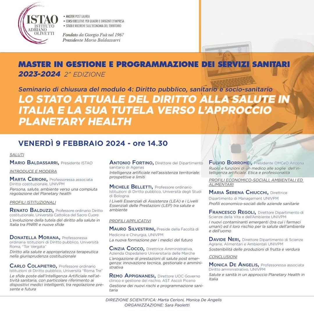 cerionimarta's tweet photo. @UnivPoliMarche @istao #dirittoallasalute #applicazione #tutela #sfide #digitaleinsanità #intelligenzartificialeinsanità #ambiente #sostenibilitàeconomica #sostenibilitàsociale #planetaryhealth #OneHealth https://t.co/qpkByUhpEe