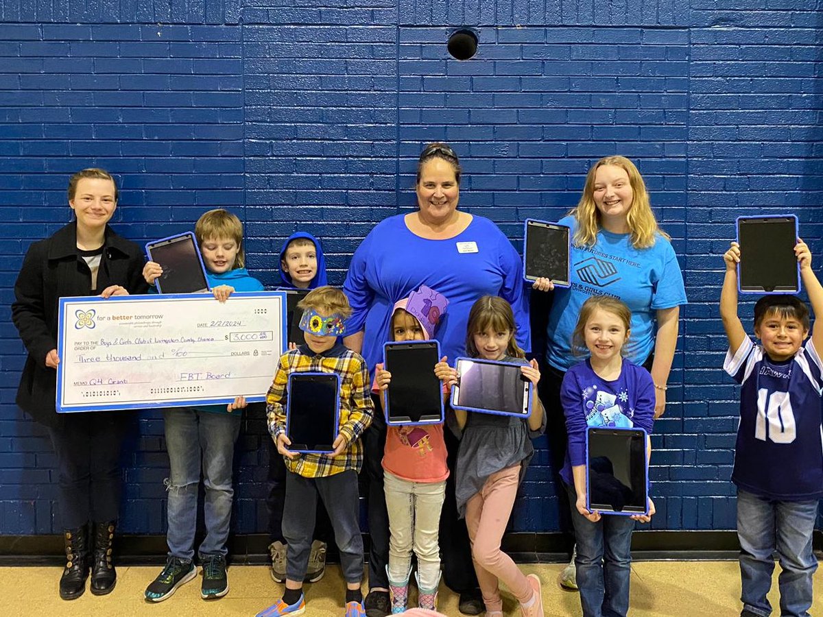 Thrilled about Claire's visit to the Boys &amp; Girls Club of Livingston County! 🌟 They're implementing Project Learn to boost academic success with high-yield activities. New iPads &amp; software are already making an impact! #FBT #ProjectLearn #AcademicSuccess 🚀📚