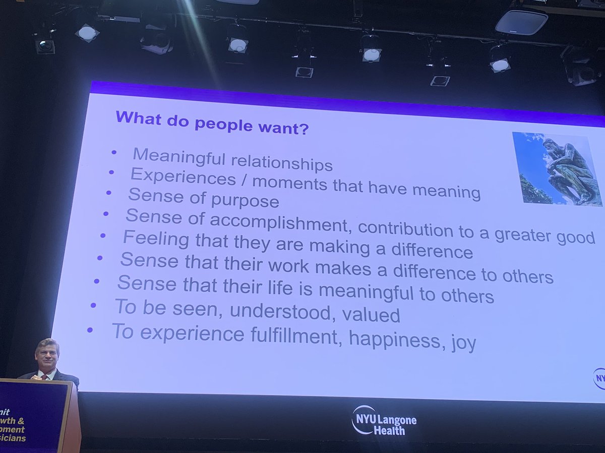 @nyugrossman @nyulangone @MarkPochapin gives 💎 tips: ▶️Work on Self-awareness: know your Roots and Wings ▶️Engage in meaningful things ▶️Be authentic—- Nice not equal to Kind ▶️Know who is part of your tapestry “I come as 1 but stand as 10,000” #InspiredMD2024