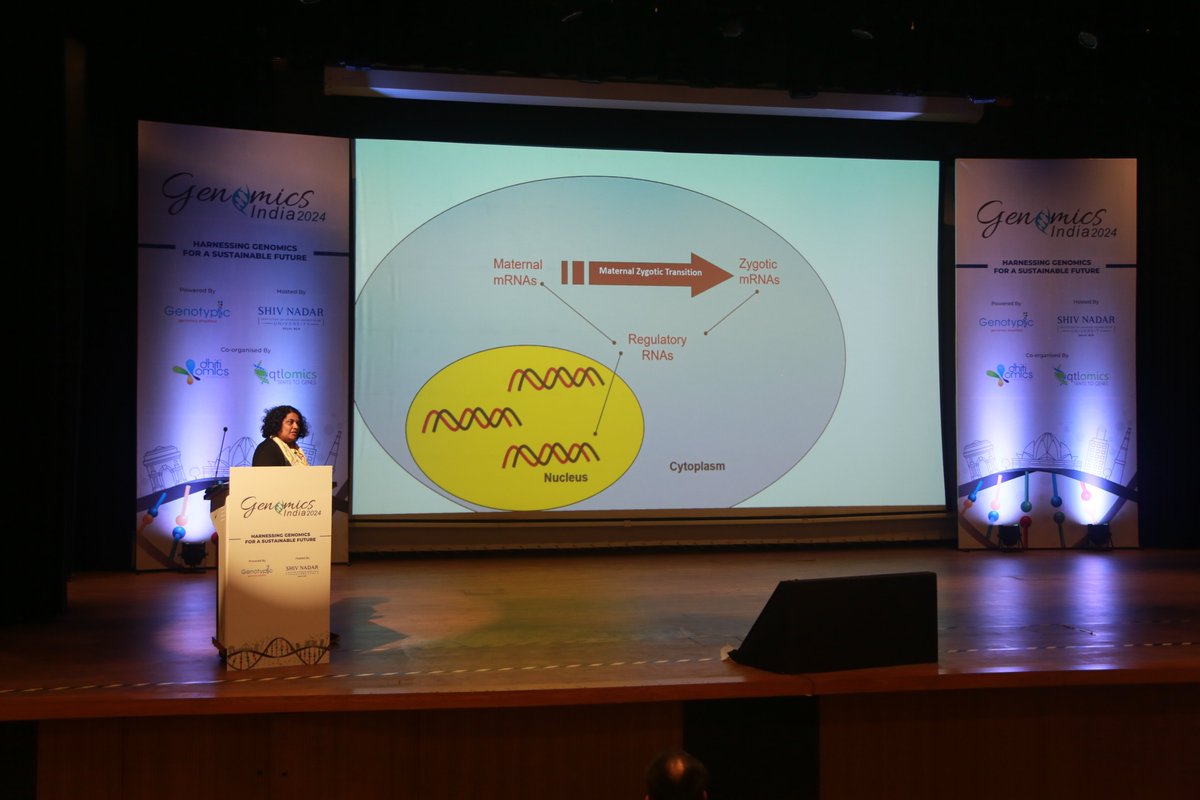 ShivNadarUniv's tweet photo. Dr. Beena Pillai, Scientist at CSIR - Institute of Genomics and Integrative Biology (IGIB) in Delhi, presented research during her discussion on "Inherited lncRNA Durga: Regulating Neurodevelopmental Gene Expression Pathways with Persistent Behavioral Effects." 
@Genomics_India 
#GIC2024