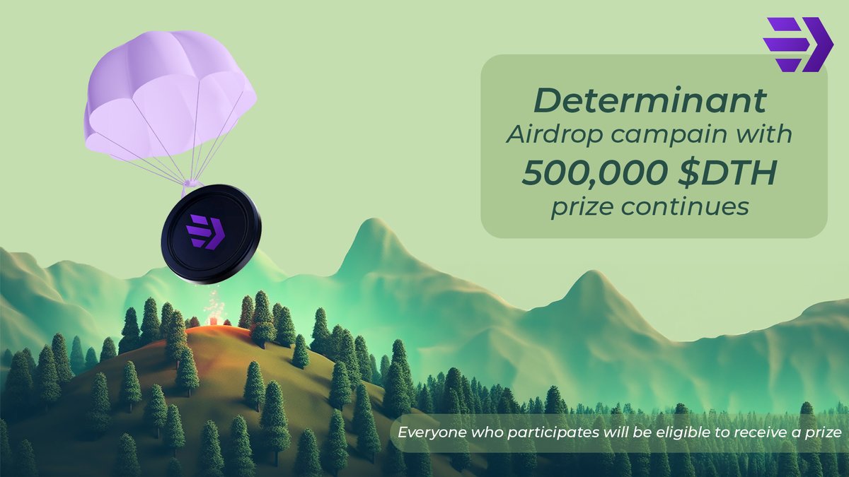 🎉 Airdrop Alert: Determinant Finance Continues! 🚀 Exciting news! Our airdrop is ongoing, and we're distributing a whopping total of 500,000 $DTH. Best part? Everyone who participates is guaranteed to receive a reward! @taskonxyz 🔥 Post-Presale Rewards: Rest assured, your…