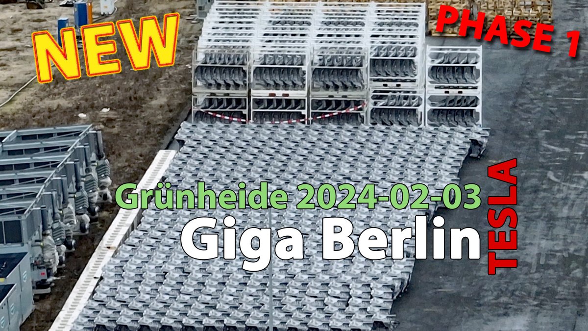 😎👉Tesla Giga Berlin Update #192 - PHASE 1 🚨 NEW drone video online! 2024-02-03 youtube.com/watch?v=hAKXjb… @elonmusk #tesla #GigaBerlin #gigafactory #gf4