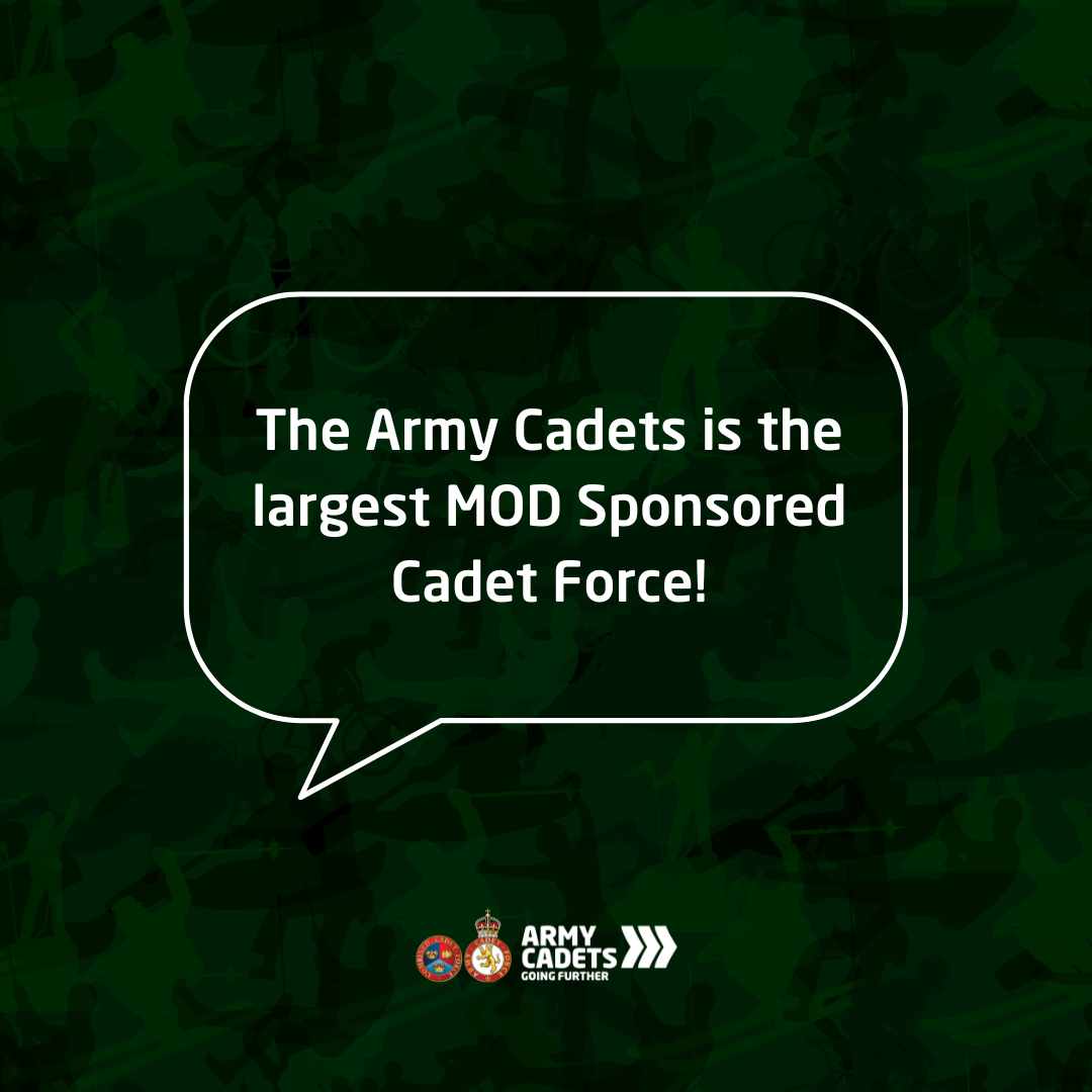 Did YOU know? The Army Cadets is the largest MOD sponsored cadet Force, made up over 72,000 cadets! #armycadetsuk #mod #cadets