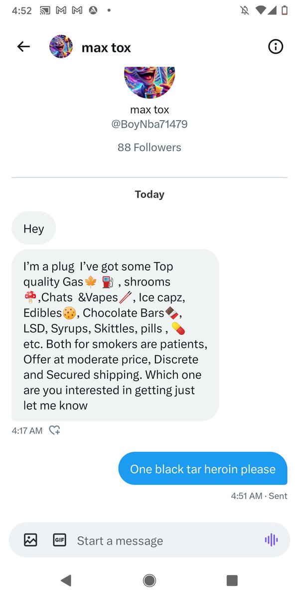 VerumaWay448's tweet image. These telegram scammers gotta work on the script #Mmemberville #CannabisCommunity