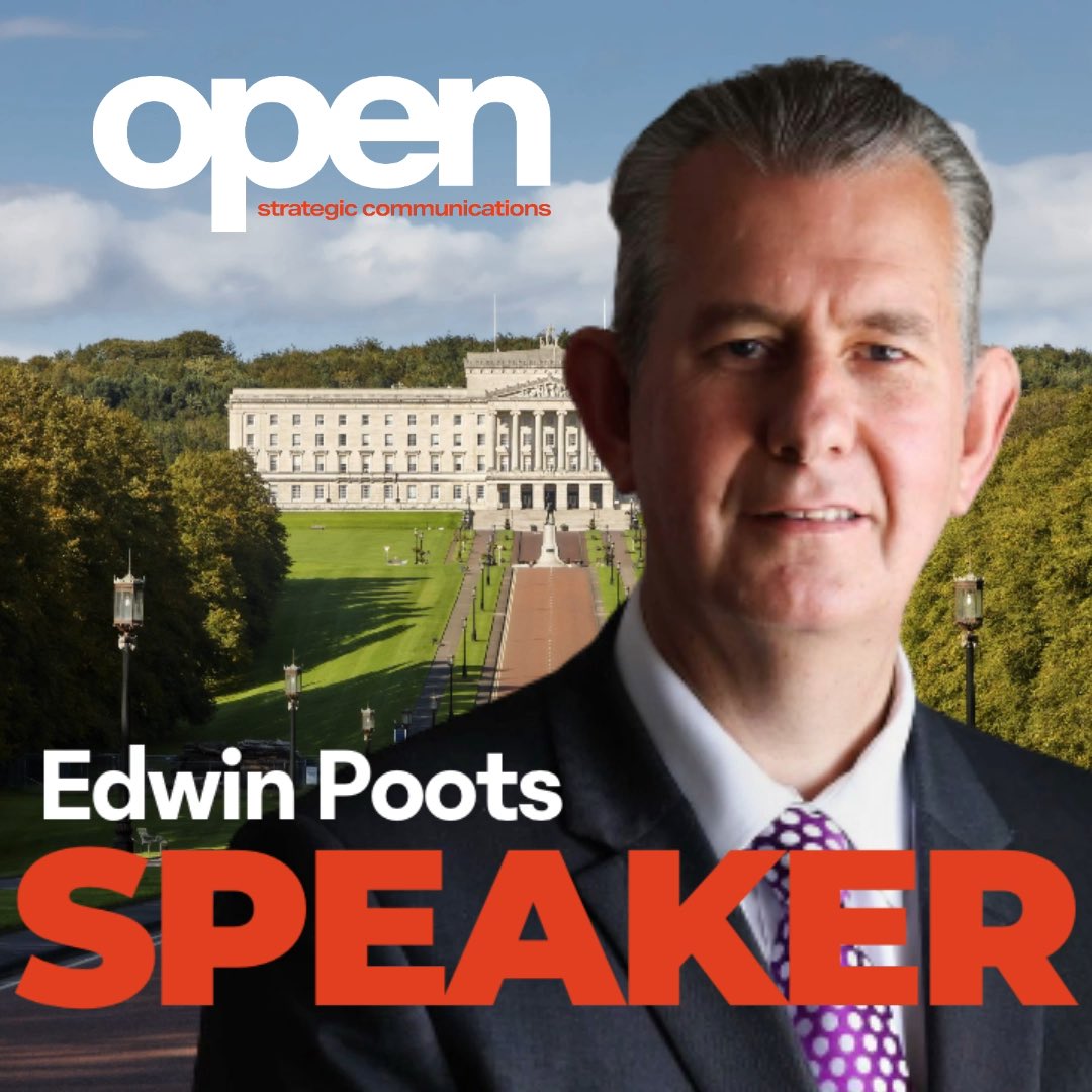 OpenStrategic's tweet photo. The DUP’s .@edwinpootsmla has been elected as Speaker 

@niassembly #Stormont #NorthernIreland https://t.co/jsX6oNp1Iq