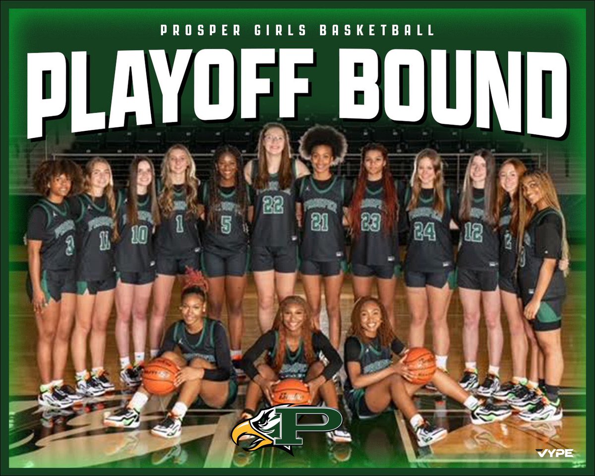 With 2 big wins this week, your Prosper Girls have SECURED A PLAYOFF SPOT‼️ 

We have one district game remaining on Tuesday‼️

<a href="/Coach_Rachal/">Trey Rachal</a> 
<a href="/MikeSquiers/">Mike Squiers</a> 
<a href="/Maryhinton10gm1/">Mary Hinton, M.Ed.</a>
