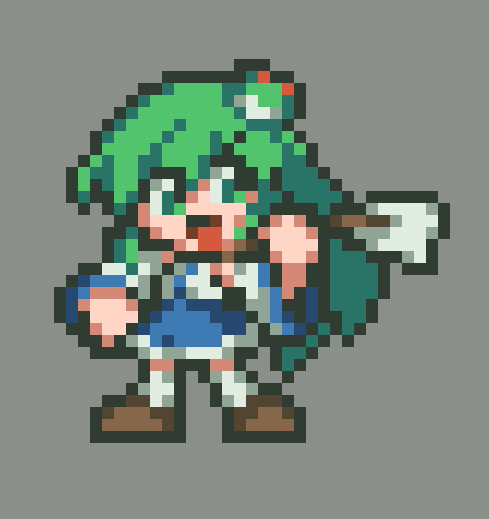 Midomochi_x's tweet photo. 東風谷早苗。
#東方Project #ドット絵 #pixelart https://t.co/JOrAjobBBg