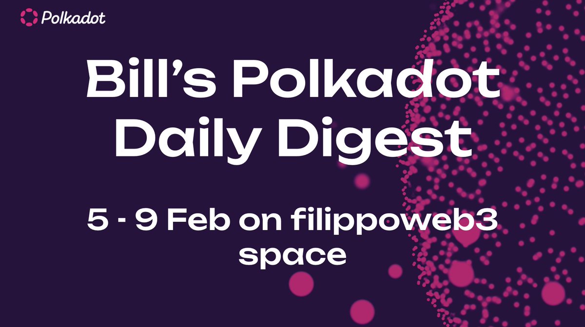 filippoweb3's tweet photo. I will post Bill's #Polkdot Digest Next Week! First on @SubsocialChain's #PolkaVerse, then here on X, Reddit, Linkedin, Element, and Polkadot Forum 🙂
If you want to read it first follow 👉 https://t.co/v3KGQqSjh5
Ready for some spicy daily news? https://t.co/lIFvSC8K2W