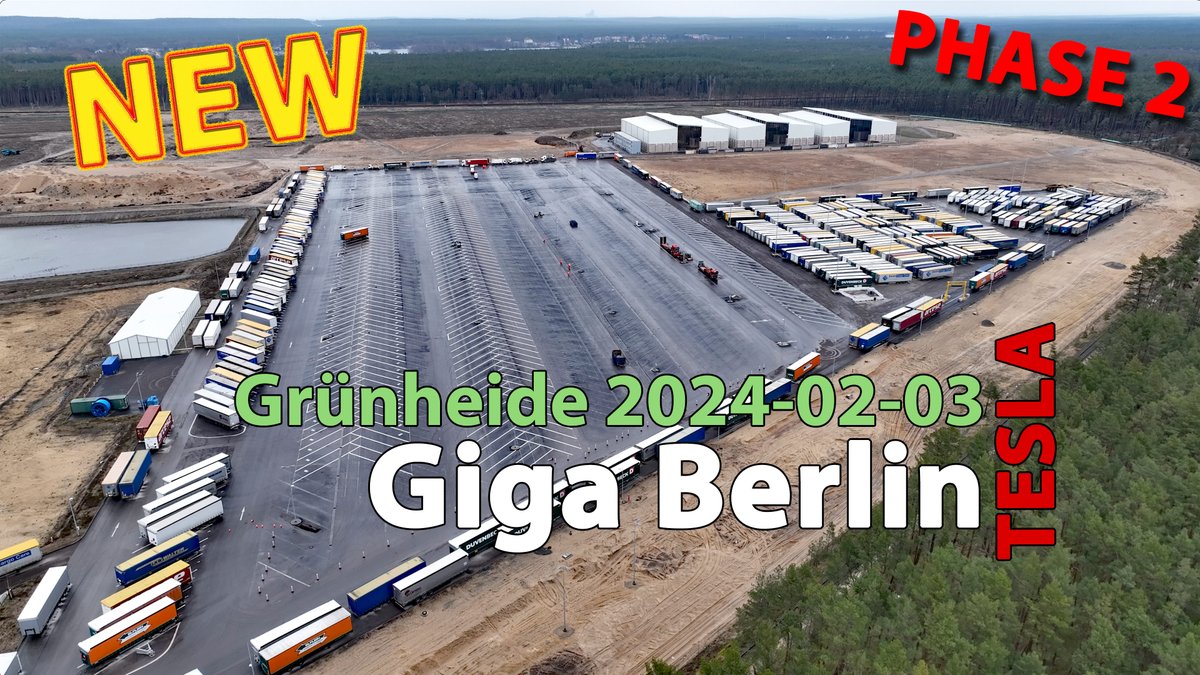 😎👉Tesla Giga Berlin Update #192 - PHASE 2 🚨 NEW drone video online! 2024-02-03 youtube.com/watch?v=f7mMpK… @elonmusk #tesla #GigaBerlin #gigafactory #gf4