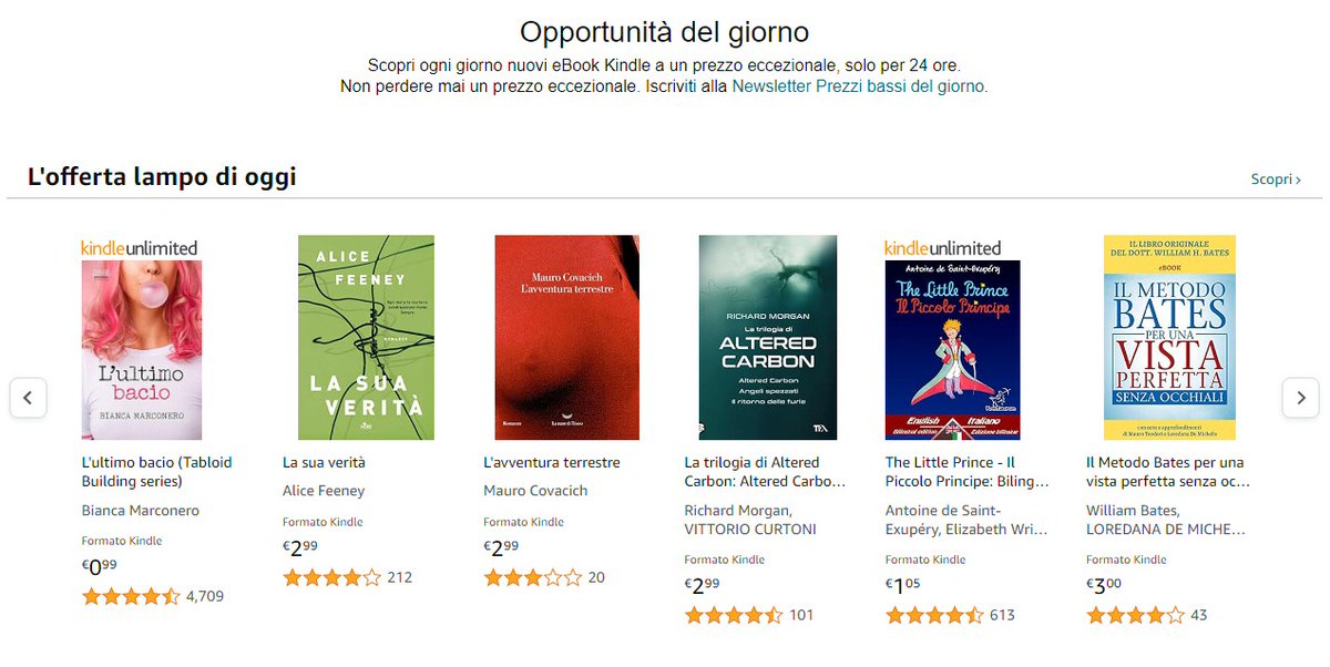 Il Piccolo Principe
di Antoine de Saint-Exupéry
bilingue con testo a fronte
Inglese - Italiano

Oggi in offerta lampo del giorno di Amazon:
amazon.it/b?node=5689487…
link a pagamento #pubblicità

#KindleDeal #offertalampo #ebook #kindlebooks #bilingue #paralleltexts #deal #offerta
