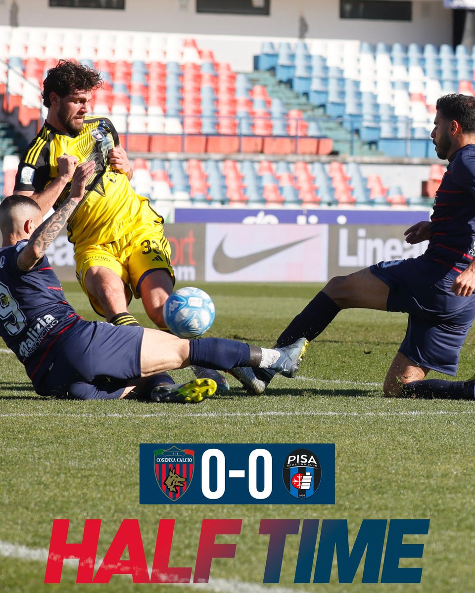 CosenzaOfficial's tweet photo. Parità all’intervallo. Pisa in dieci.

Forza ragazzi 🐺❤️💙

#ForzaLupi #COSPIS https://t.co/MWFOAfIf8m