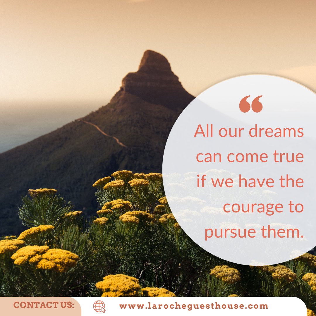 #travelinspiration
All our dreams can come true if we have the courage to pursue them.

larocheguesthouse.com
#milnerton #capetown #holidays #relax #travelinspiration #germanguesthouse #staycation #larocheguesthouse #centrallylocated #beautiful #attractions #activities