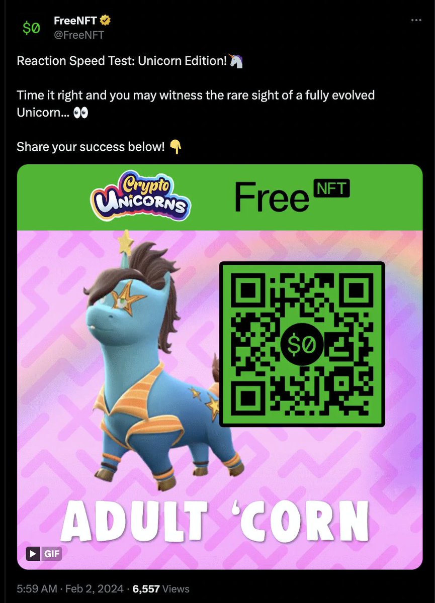 iHuiLinft's tweet photo. @FreeNFT I want Free Unicorn. 🥲 https://t.co/0SMAlloWHK