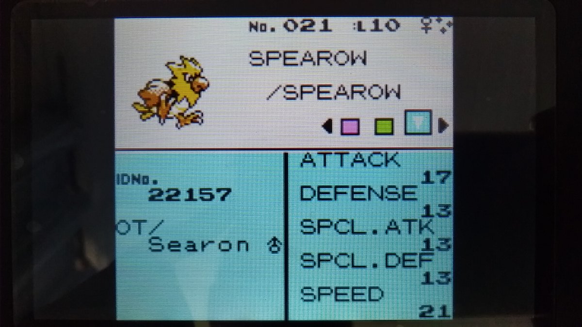 WilsonWielevski's tweet photo. Shiny  Spearow ✨
Pokémon Crystal 
Phase 1 for Heracross https://t.co/g2P1Nkz8ZX