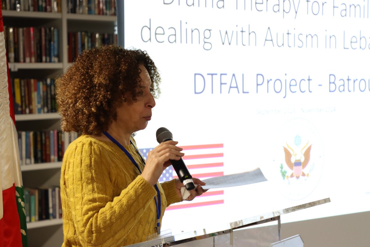 DTFALProject's tweet photo. “Introduction to Art and Drama therapy and their benefits for families of children with autism” was the workshop organized by DTFAL team, given by Jawhara Elias, and moderated by Diala Al Samarani, at Nabu Museum, Jan 27, 2024. 
This Project is funded by the @usembassybeirut https://t.co/uRSPZ0qe5p