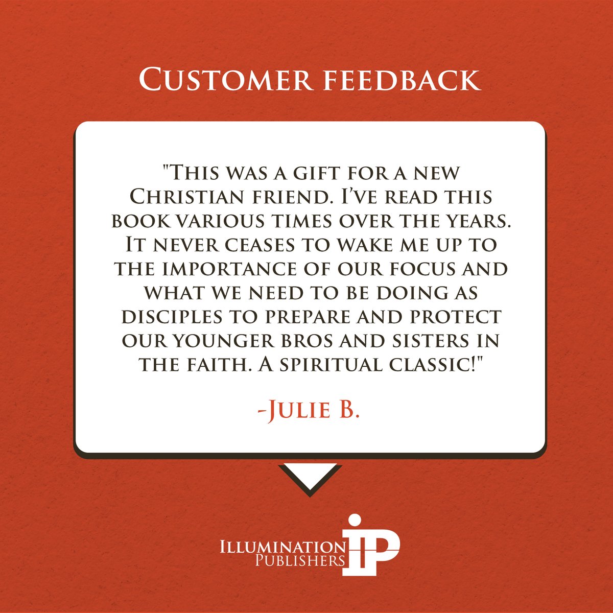 IlluminationPu3's tweet image. Grateful for testimonials that speak to the timeless impact of our books! 📖✨ Julie B. found inspiration and guidance in this spiritual classic. 

Share the gift of wisdom—explore our collection today. 🎁 

#IPIBooks #TestimonialTuesday #SpiritualWisdom #GiftOfInspiration