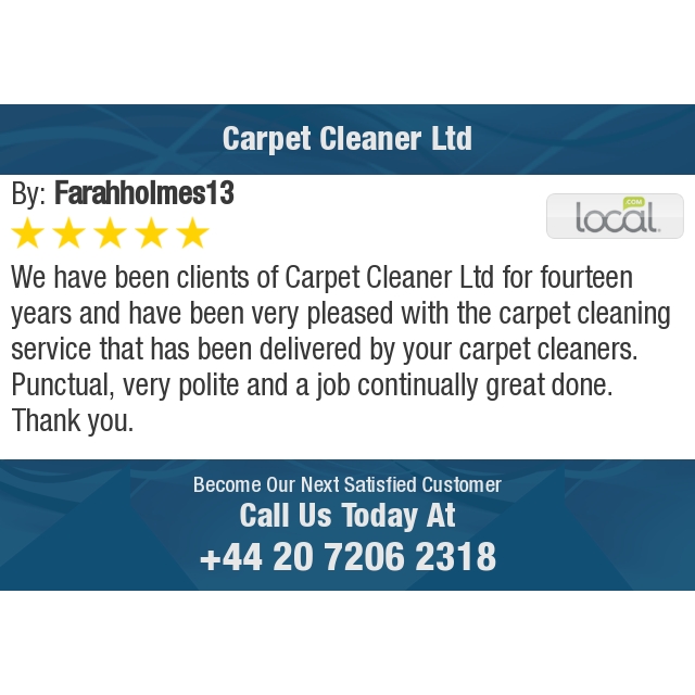5 Star: farahholmes13 "We have been clients of..." thomsonlocal.com/Carpet-Cleaner…