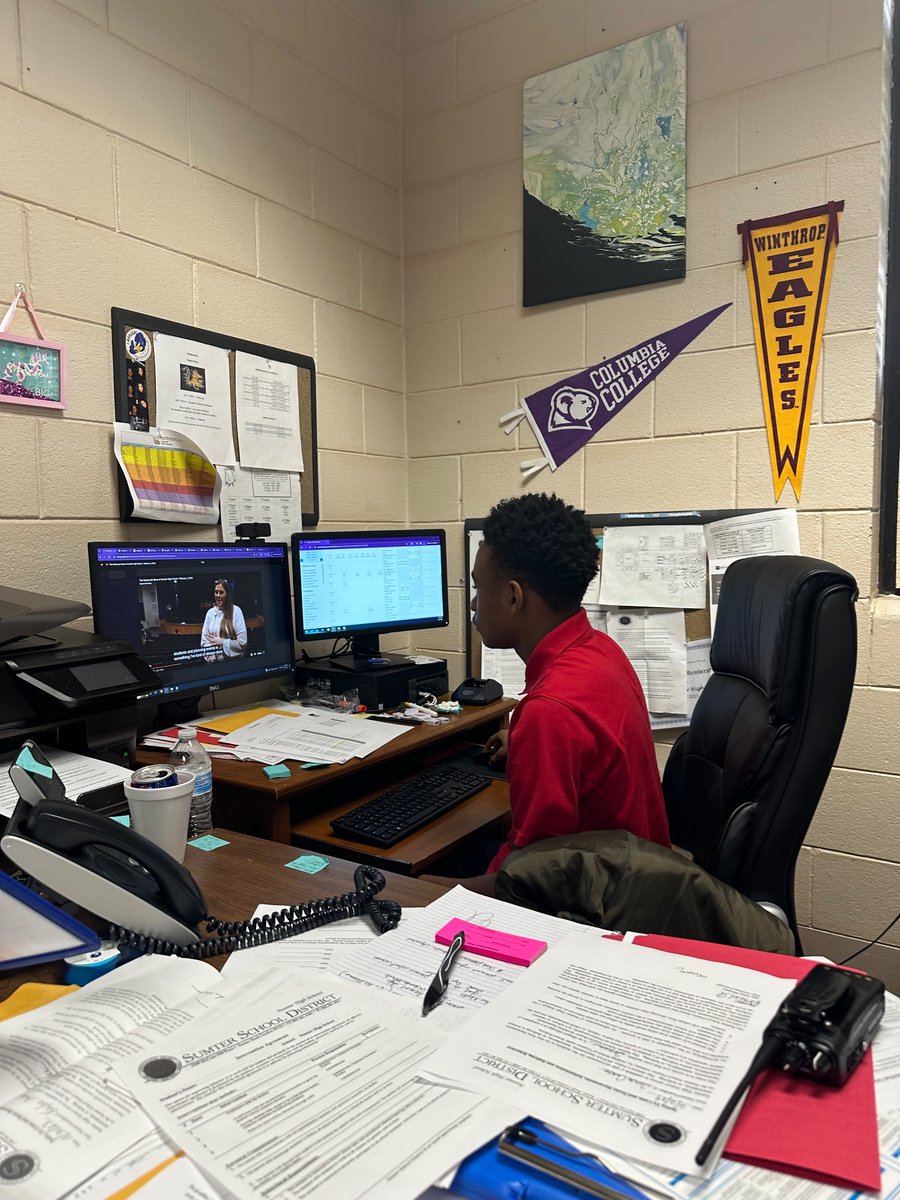 DTude24's tweet photo. Job Shadow Day with my #boyjoy!   Administrative duties, here we come! https://t.co/y5tT7f4q2I