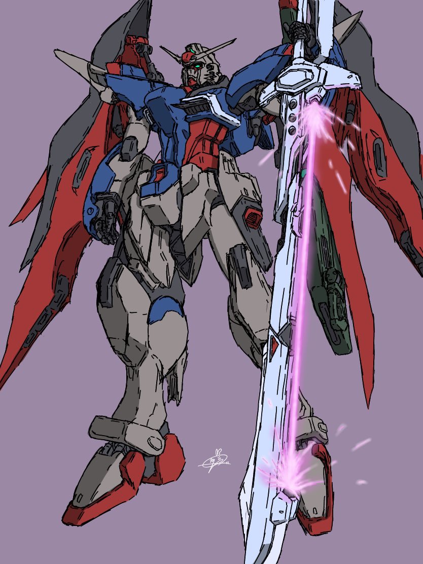 mecha robot weapon no humans v-fin solo sword  illustration images