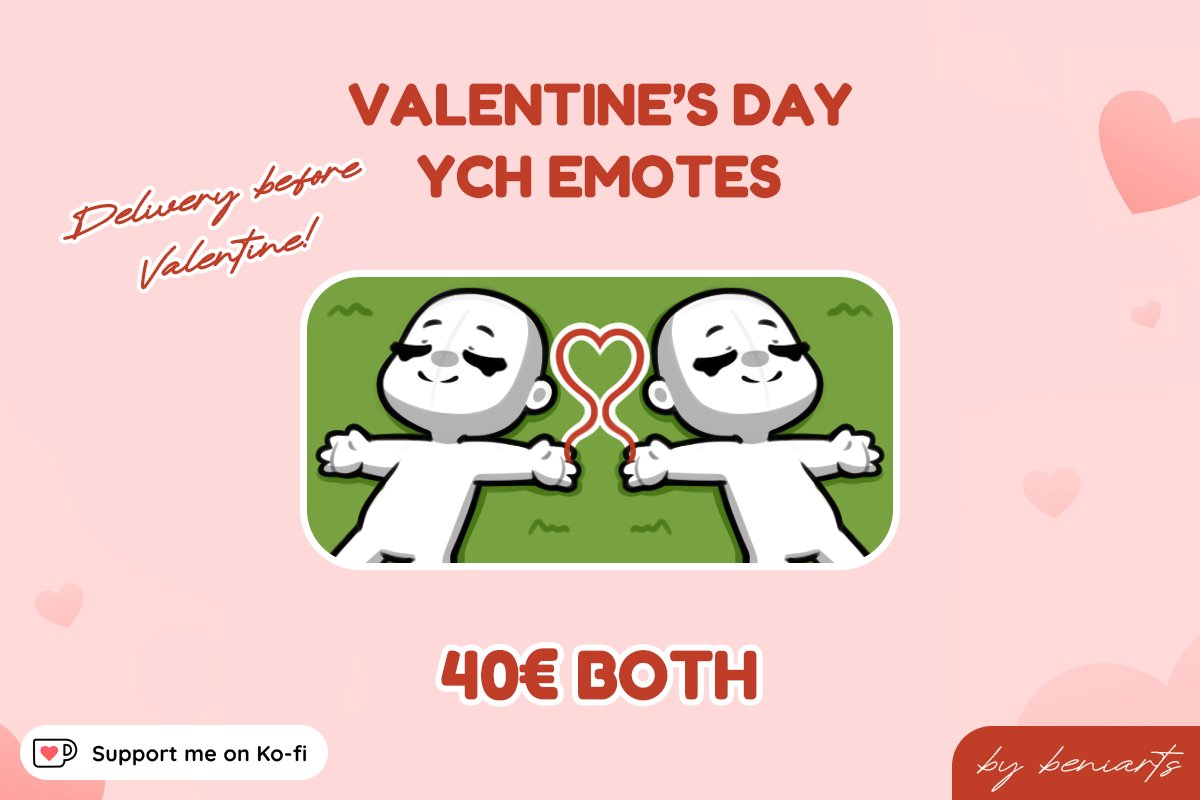 BeniArts's tweet photo. ❤️🌷RAFFLE!🌷❤️
[YCH] Akai Ito - Valentine's Day

RT and mention your partner/friend to get a FREE pair

• very limited slots (ko-fi)