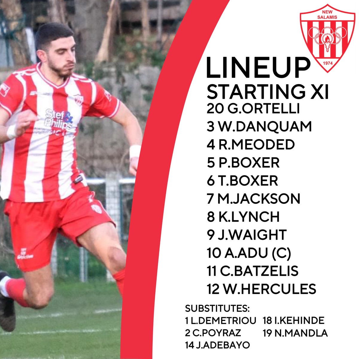 LINEUPS! 🔴⚪️ This is how The Salamina line up today! #solosalamina