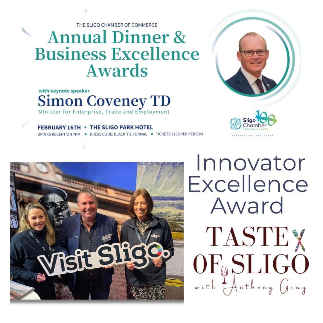 As a food tourism business I’m delighted to be nominated for this award along with all other finalists. @SligoChamber @Failte_Ireland @wildatlanticway @Sligo