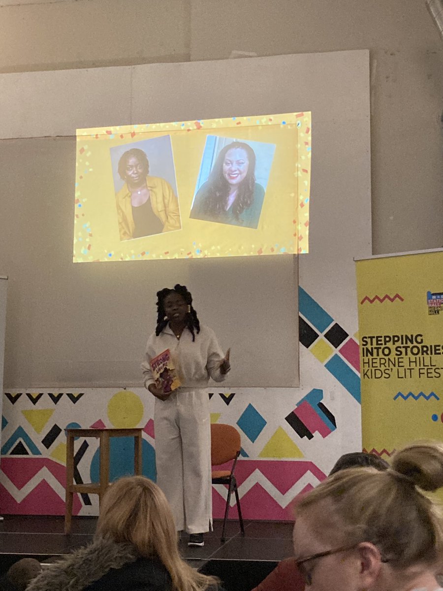@kelechnekoff reading her brilliant picture book Strong Like Me right now at @stories_fest @penguinrandom @CILIP_YLG_SE @HayesDias