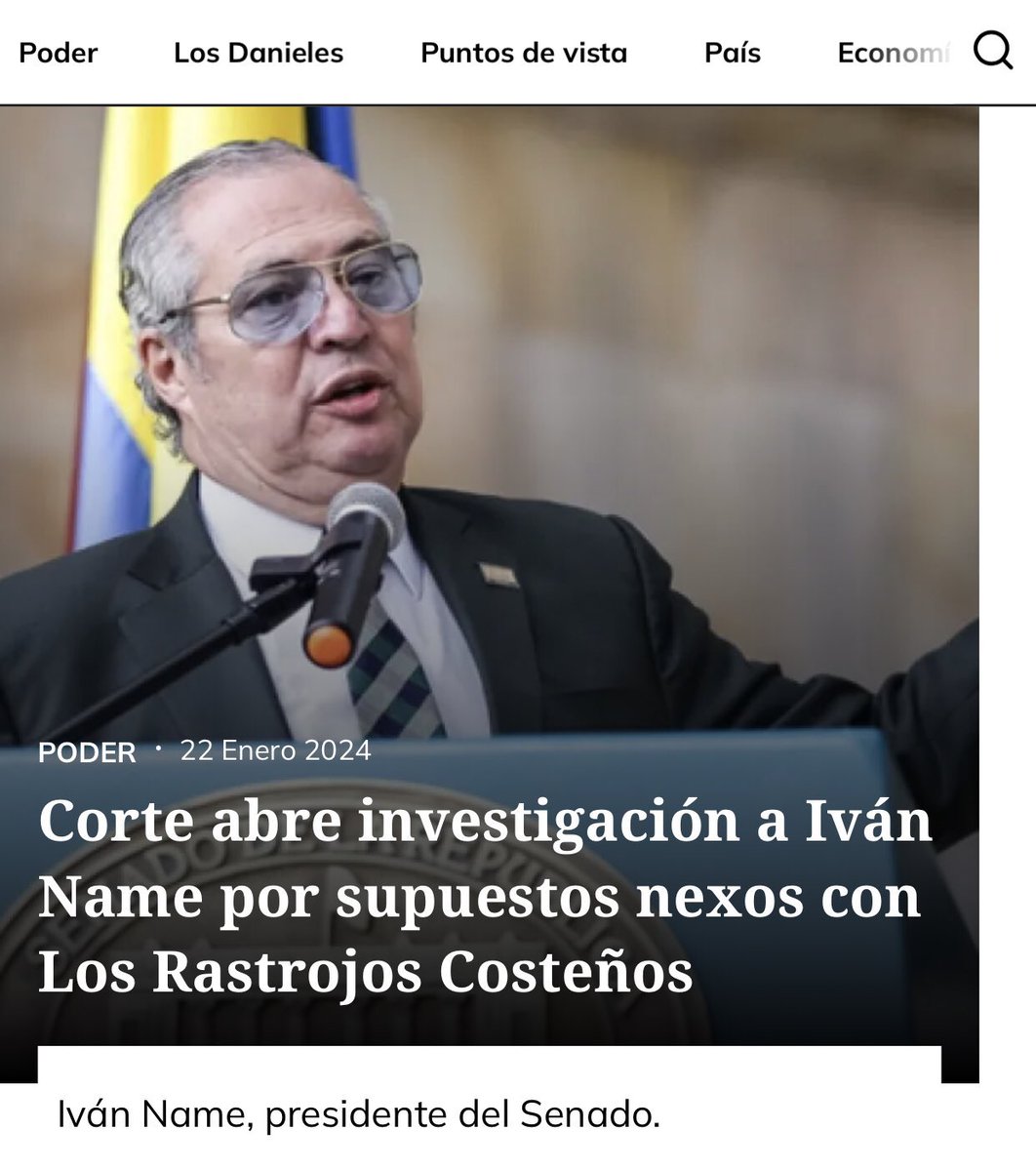 Marianiniecheve's tweet photo. Iván Name, quien escribe comunicados en nombre de la moral y defensa institucional, atacando al presidente @petrogustavo, está siendo investigado por la justicia para determinar si es el líder de la peligrosa banda criminal “los rastrojos “, o simplemente es uno de sus lugartenientes. 

No se equivoque, Iván, ya pasó la época donde la mafias gobernaban sin ningún control, ustedes fueron derrotados en las urnas. !Acéptenlo!

#DefensaDePetro 
#ConPetroALasCalles