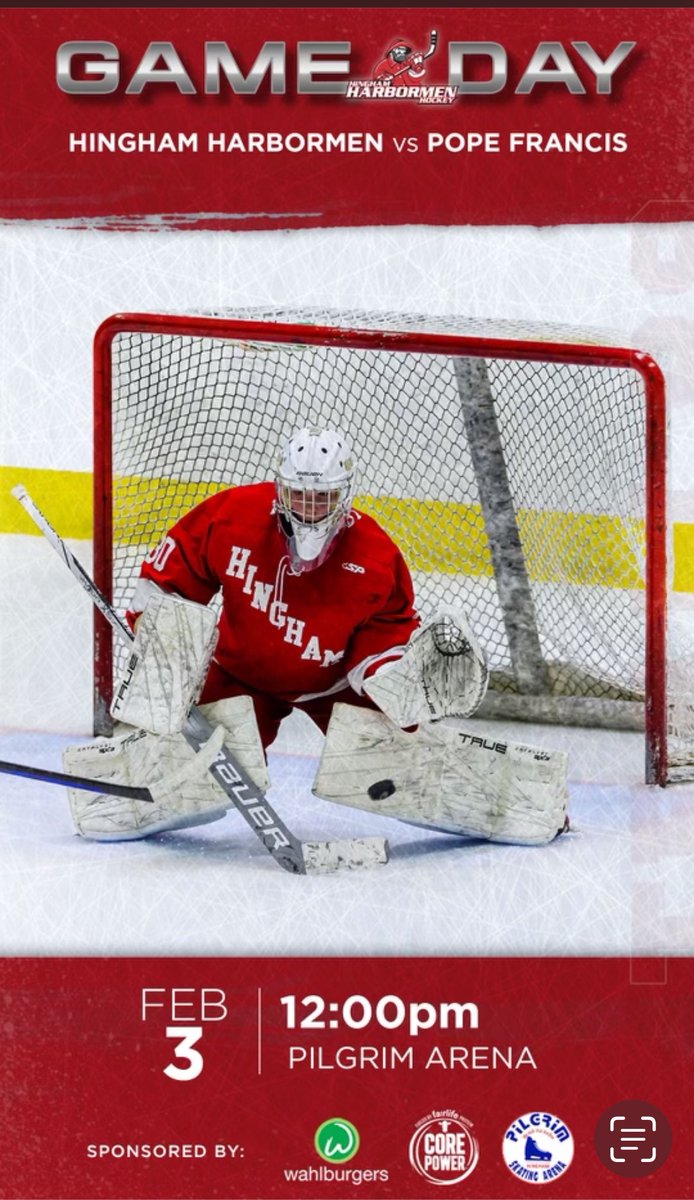 HarbormenHockey's tweet photo. A major matinee matchup today…. The #6 Harbormen face-off against #3 Pope Francis Prep at Pilgrim. Noon time puck drop. https://t.co/47HjIGhr65