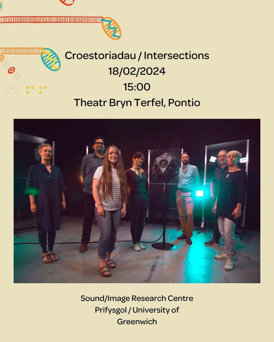We are looking forward to welcoming the Sound/Image Research Centre from University of Greenwich to the festival, they will feature in the 'Intersections' concert on Sunday afteroon, 18 February. Intersections 18/02/2024 15:00 Tocynnau | Tickets 👉 bit.ly/48h5LjX