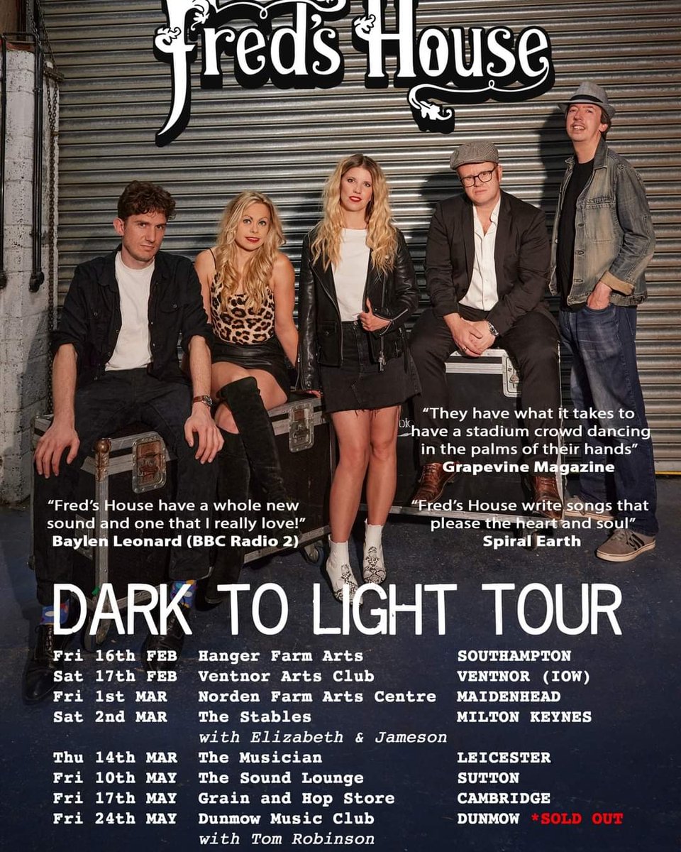 Join us on tour! <a href="/HangerFarmArts/">Hanger Farm</a> <a href="/ventnorartsclub/">VENTNOR ARTS CLUB</a> <a href="/nordenfarm/">Norden Farm</a> <a href="/StablesMK/">The Stables MK</a> <a href="/soundloungeCIC/">The Sound Lounge</a>