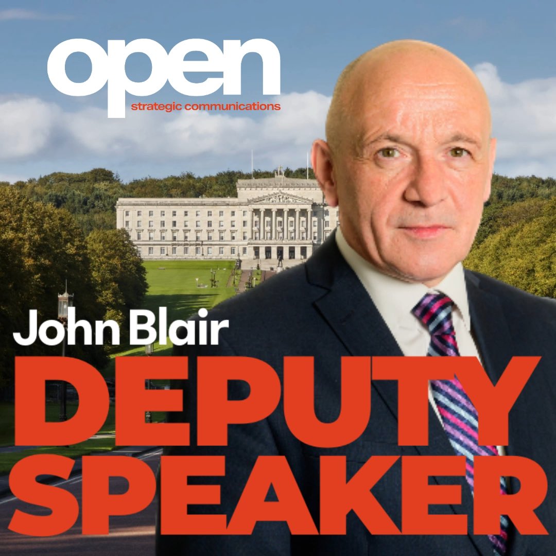 OpenStrategic's tweet photo. @edwinpootsmla @niassembly @CaralNiChuilin Alliance’s @JohnBlairMLA has been elected as Deputy Speaker

@niassembly #Stormont #NorthernIreland https://t.co/KTvS6NN2ke