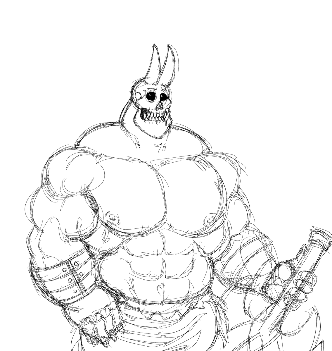 @junuonlyone made me notice it's setsubun, the japanese day of the season change when onis gets beans tossed at them, i may have a skull but i am actually based on an oni. but also have a more traditional variant for shit and giggles