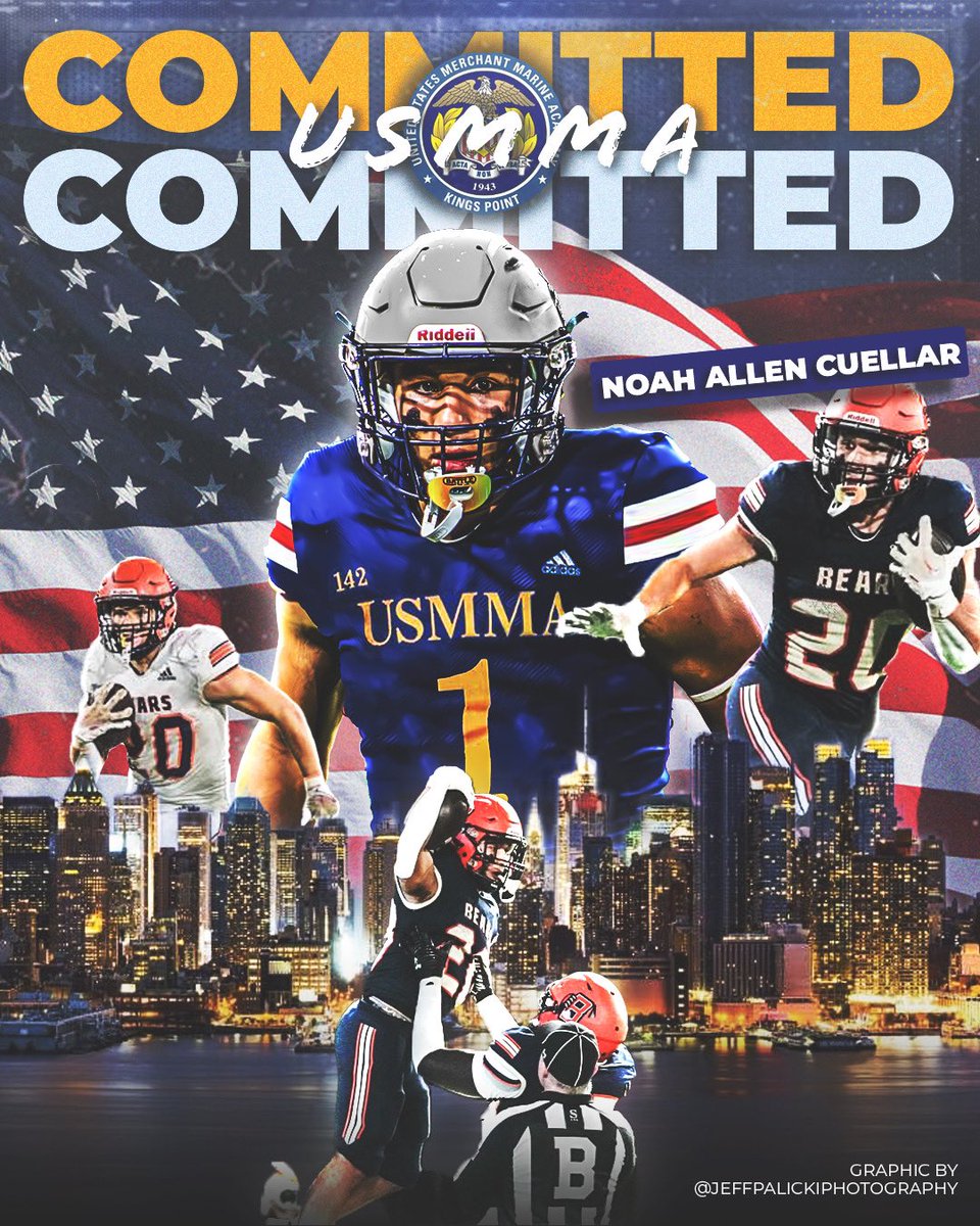 Excited to announce my COMMITMENT to The United States Merchant Marine Academy, big shoutout to my coaches, family, teammates, and friends who have supported me throughout the process‼️<a href="/CoachPassante/">Harry Passante</a> <a href="/CoachCroall/">Jameson Croall</a> <a href="/CoachKikel/">James Kikel</a> <a href="/USMMAFootball/">USMMA Football</a> <a href="/fbcoachmadison/">Lonnie Madison</a> <a href="/CoachRaffield/">coach Raffield</a>