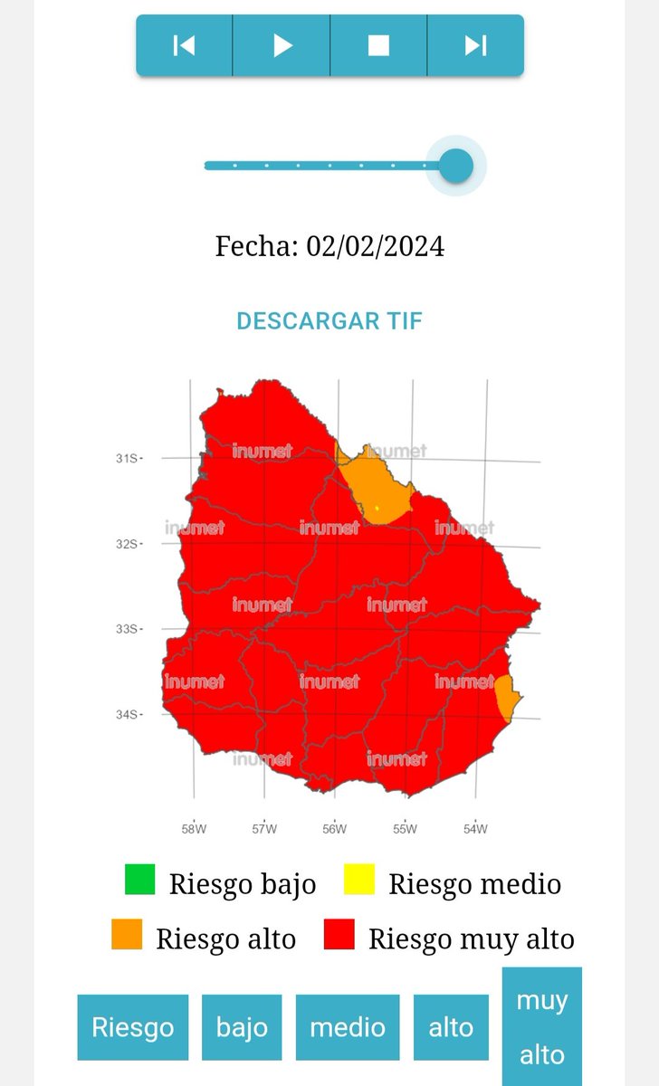 DNdeBomberosUy's tweet photo. 🚨 Ayer se registraron más de 100 incendios solamente en la zona metropolitana, algunos incluso con riesgo a fincas.

⚠️ El riesgo de incendios es: 

🔴 𝗠𝗨𝗬 𝗔𝗟𝗧𝗢 🔴 https://t.co/XqPOTOUN7j