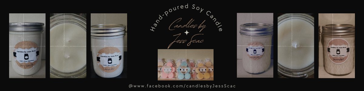Hey #Candle #Lovers
Browse my soy candle products at my Etsy #candleshop
16 oz double-wicked and 8 oz single-wicked jam jars available. 
And 3 oz wax melt sacks.
#CandlesByJessScac
🕯candlesbyjessscac.etsy.com🕯