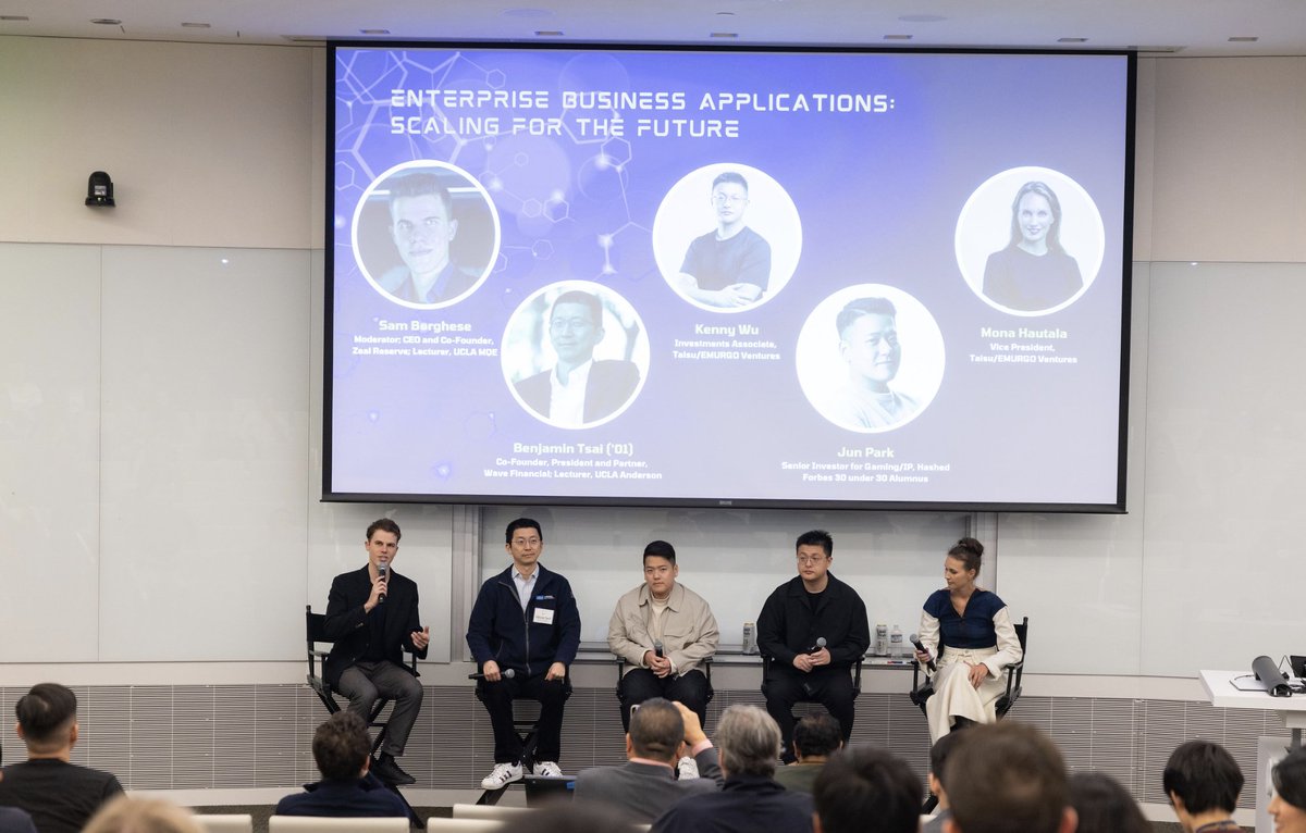 We were one of the sponsors at the Unchained Blockchain Business Forum with <a href="/uclaanderson/">UCLA Anderson School of Management</a> and had such great conversations and insightful panels throughout the day. A big thanks to the team and all participants!😍👏

<a href="/uclaanderson/">UCLA Anderson School of Management</a> 
<a href="/UCLA/">UCLA</a> 
Ben Tsai at <a href="/wavedigital_/">Wave Digital Assets</a> 
<a href="/mona_hautala/">Mona Hautala</a>