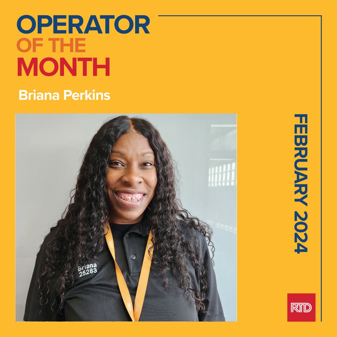 RideRTD's tweet photo. Meet our February #OperatoroftheMonth, Briana Perkins! She loves the freedom of driving for RTD, and that "it's outside and the diversity of the drivers and customers." She was recently commended by a customer for her driving skills. Check out her Q&A 👉 https://t.co/ZBgnjle6rA https://t.co/rR4v5NOBcm