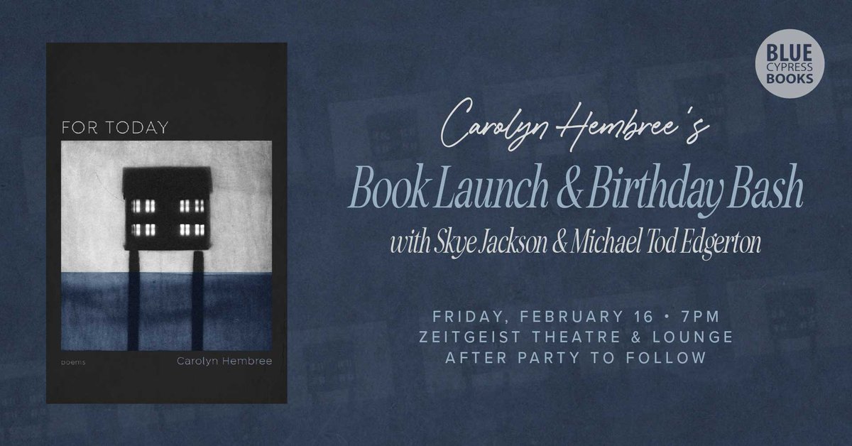 MY NEW ORLEANS BOOK LAUNCH AND BIRTHDAY BASH for new poetry book, For Today (<a href="/lsupress/">LSU Press</a>, 2024) w/ <a href="/skyeinthecity/">Skye</a>, <a href="/TodEdge/">Michael Tod Edgerton</a>, and <a href="/BlueCypressBook/">Blue Cypress Books</a>: Friday, 2/16, 7pm, at the Zeitgeist: ​6621 ST CLAUDE AVE. Sheet cake, booze, poetry and a mystery afterparty. ❤️🔥🌈🪐☄️✨💫🌟💥😈