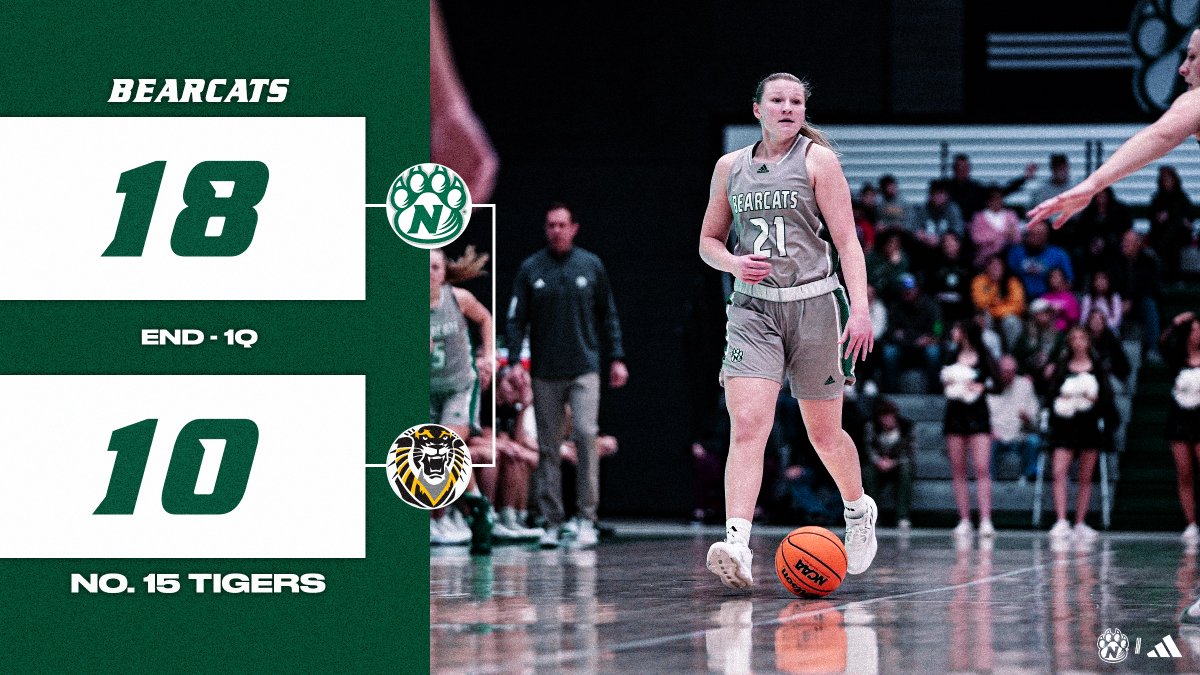 𝗢𝗻𝗲 𝗱𝗼𝘄𝗻.

Laini leads the 'Cats with nine, shooting a perfect 3-of-3 from the floor, this far. Northwest has made 6-of-its-last-7.

#OABAAB