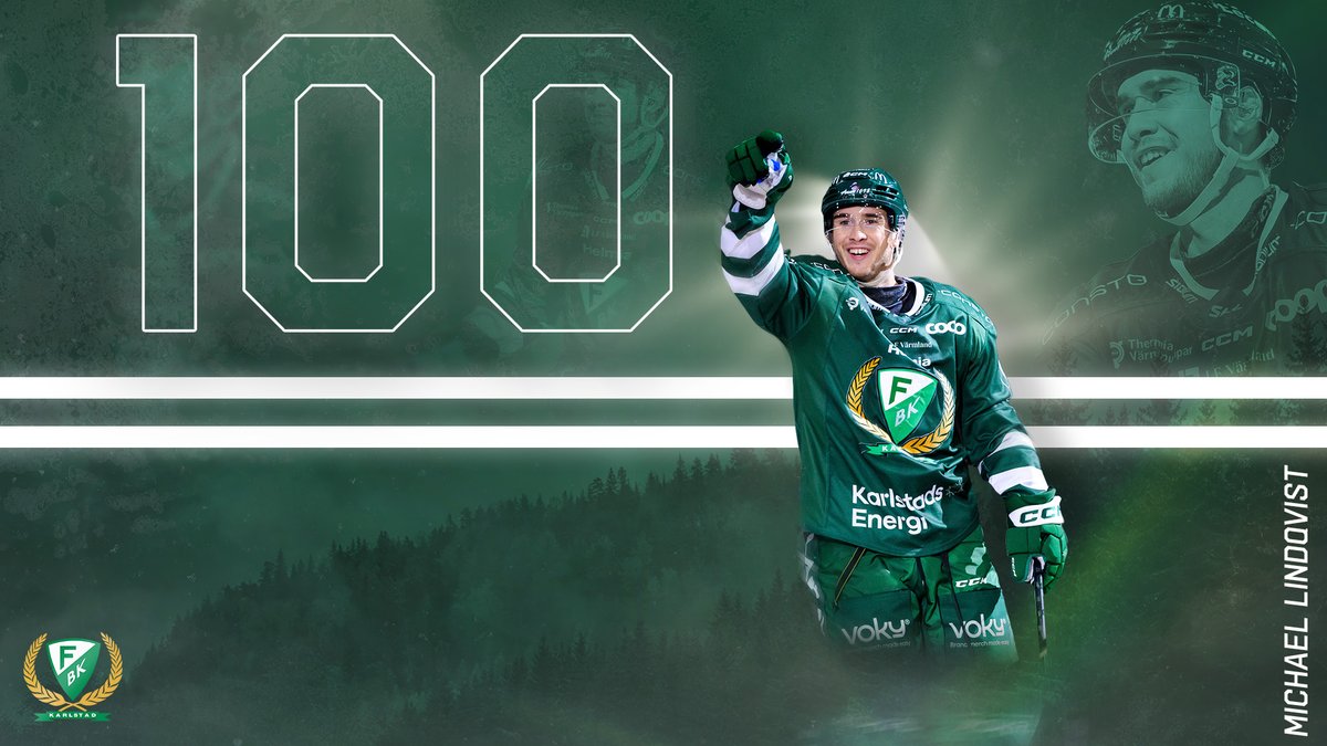farjestad_bk's tweet photo. SÅJA! Linkan har nu gjort 100 mål i SHL 💚 #fbkse https://t.co/G3gPjLWa8F