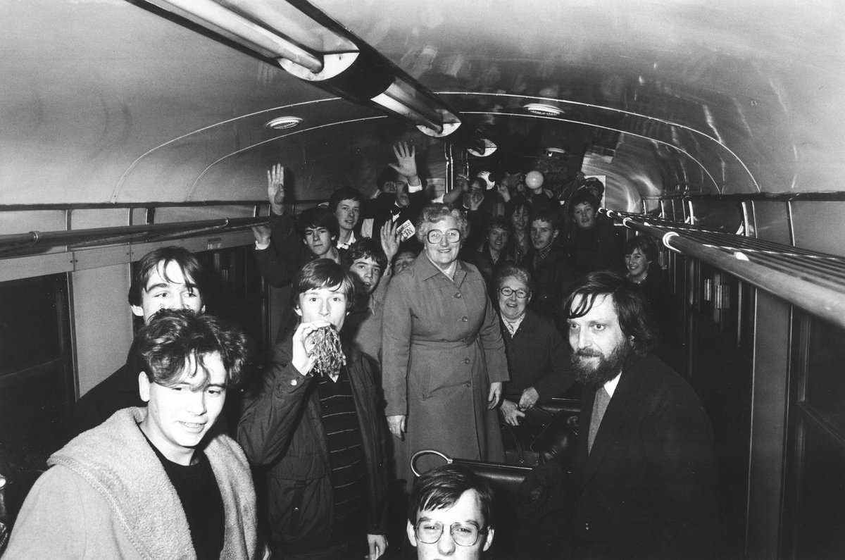 Me, front left, on the last ever train to run from Central to Kilmacolm.

We took a carry-out, and partied there and back.