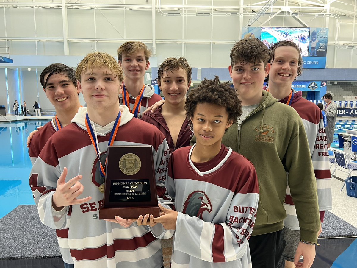 SeaforthHawks's tweet photo. Hawks Men’s Swim won their Regional and the Lady Hawks finished Runner-up!  Great job today and looking forward to the state championship next week!  #WeAreSeaforth! https://t.co/8F6jrtnro8