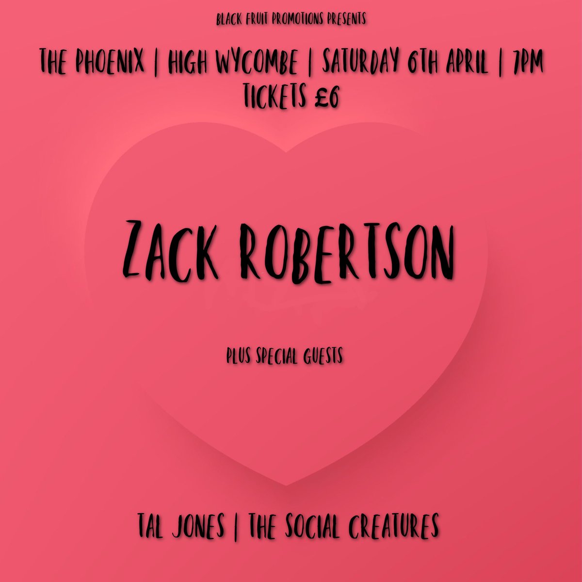 🔥Wycombe, it’s been far too long!🔥

I’m happy to announce my debut headline show @thephoenixhw on April 6th with support from <a href="/taljones/">Rob Jones</a> and an exclusive debut live performance from @thesocialcreaturesuk

🔥Tickets are just £6, grab yours now from the link in my bio🔥