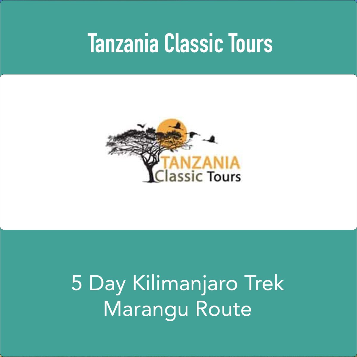 SafariDeal's tweet photo. 5 Day Kilimanjaro Trek - Marangu Route

From $1792 P/P IN USD

The Marangu Route is know as the easiest and shortest route to the summit of Kilimanjaro. 

Make your enquiry now with Tanzania Classic Tours - https://t.co/GtNNaqCTsL

#Kilimanjaro #MaranguRoute #TanzaniaSafari https://t.co/mJtKuapspr