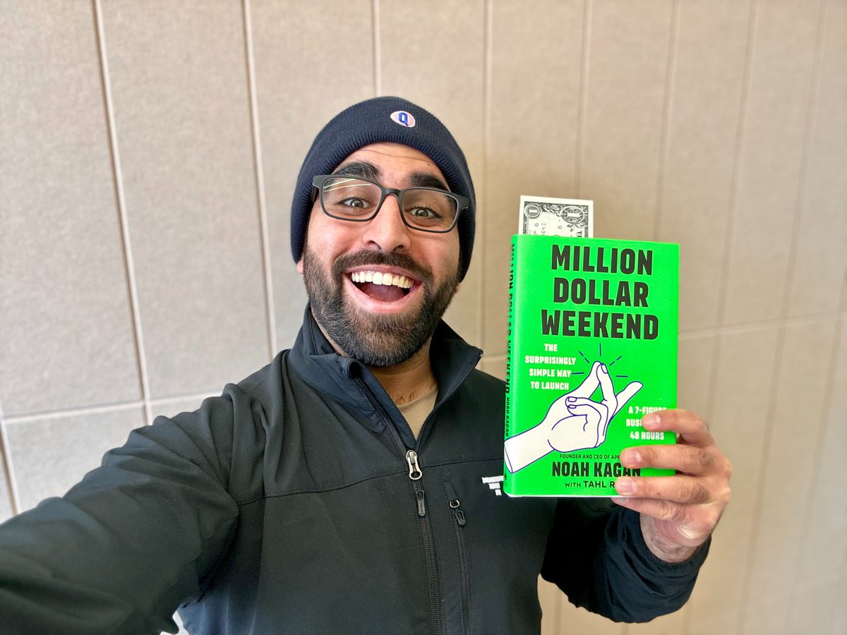 Out of all the "Business" books I've read in the last 6 months... Million Dollar Weekend by <a href="/noahkagan/">Noah Kagan</a> is 12/10. I want to give it away for free...

Here's why Noah's POV is important:

• Noah was employee 30 at FB/Meta
• He invented the status update
• He also developed the