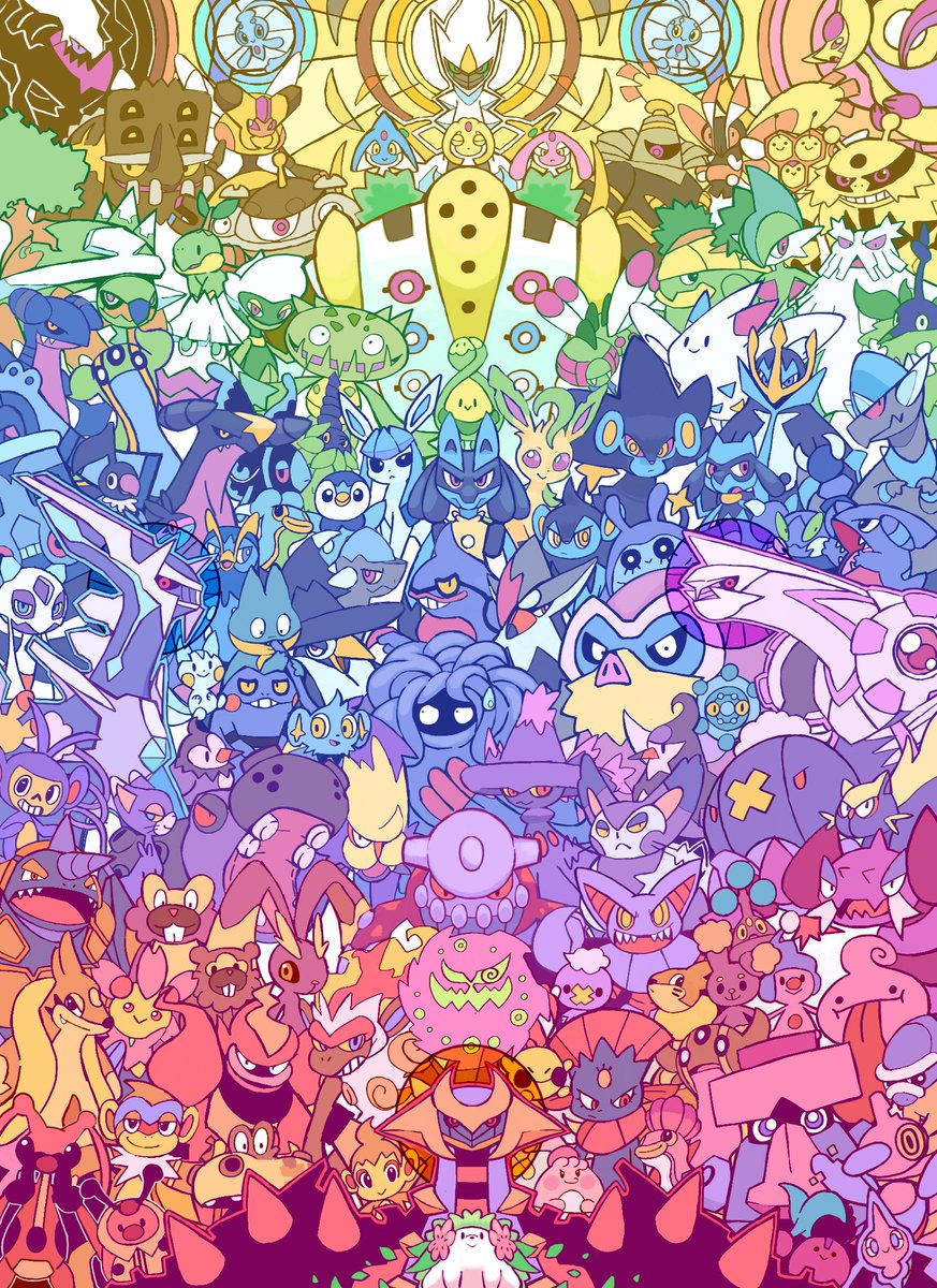 PaulDrawsArt's tweet photo. I finished drawing all the Gen 4 pokemon!! https://t.co/3DlrnztAKh