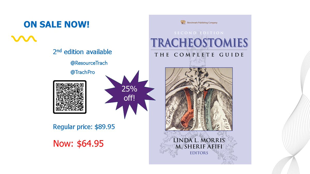 LAST CHANCE! Our book goes up to its regular price in 24-48 hours. Get yours now!

<a href="/TrachPro/">Linda L. Morris, PhD, APN, CCNS, FCCM</a> <a href="/ResourceTrach/">TrachResource</a> <a href="/NTSP_UK/">NTSP_UK</a> <a href="/AbilityLab/">Shirley Ryan AbilityLab</a> <a href="/NorthwesternMed/">Northwestern Medicine</a> <a href="/COREIMpodcast/">CORE IM</a> <a href="/s_afifi/">@sherifafifi</a> 
tinyurl.com/4s99hwmv