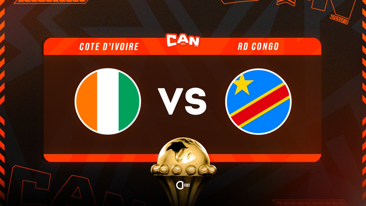 ActuFoot_'s tweet photo. 🚨 Demi-finale de la #CAN2023 :

𝗖𝗢̂𝗧𝗘 𝗗'𝗜𝗩𝗢𝗜𝗥𝗘 🇨🇮 ⚡️ 🇨🇩 𝗥𝗗 𝗖𝗢𝗡𝗚𝗢 https://t.co/1TSVddKSW1