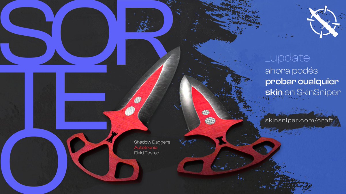 🎁SORTEO/GIVEAWAY🎁

En SkinSniper ya tienen servidores para probar skins! Abiertos para todos, prueben sus skins antes de comprarlos, vayan a usarlo :D

Para participar:
✅Seguir esta cuenta
✅Retweet

Eso es todo, termina el viernes 9, suerte!